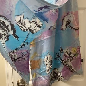 Large 100% silk reversible 2 ply scarf